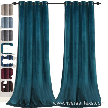 Soft Textured Blackout Velvet Window Curtain Drapes